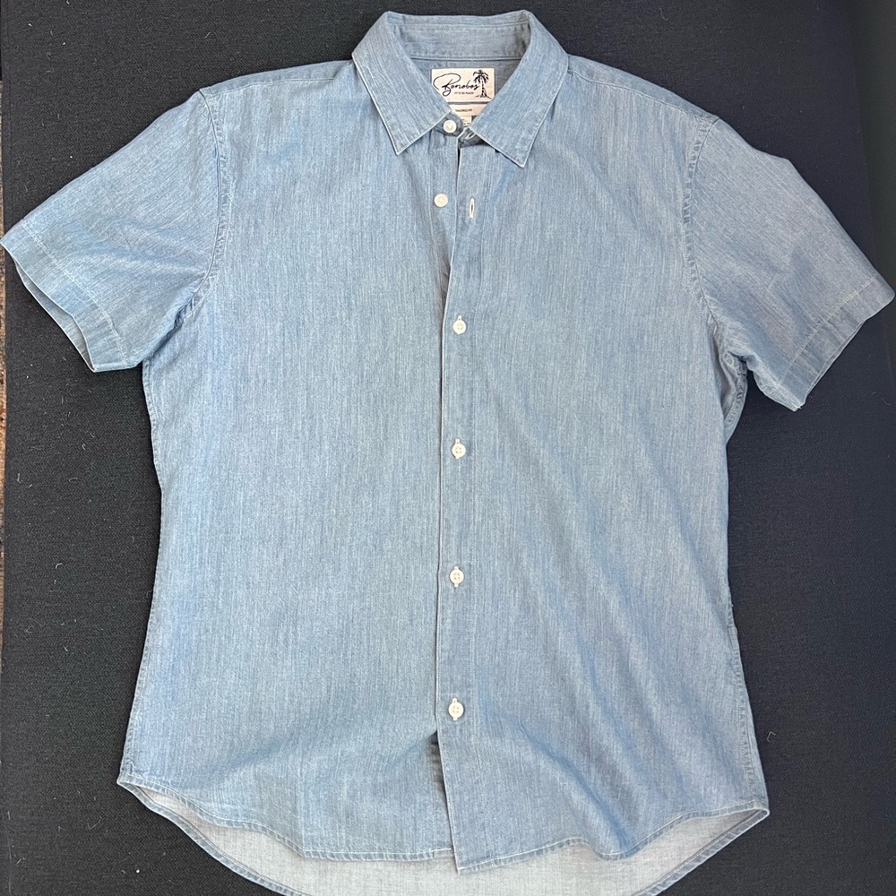 Bonobos Riviera Short Sleeve Chambray M Tailored Fit